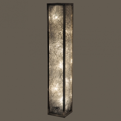 Aluminum Wire Adorned Long Standing Rectangle Floor Lamp