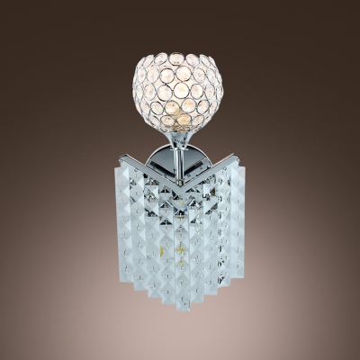 Beautiful Single-light Wall Sconce Features Globe Design with Crystal Beads