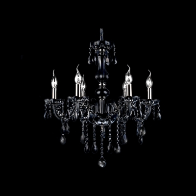 Black Crystal Beads Cascades Beautiful and Elegantly Chandelier Light