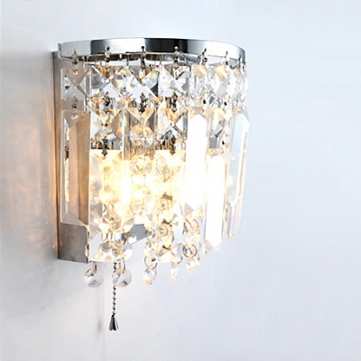Bring Contemporary Style and Chic Lighting to Your Decor with Gorgeous Clear Crystal Wall Sconce