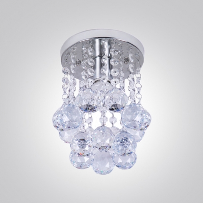 Contemporary Style Crystal Beads and Balls Falling Foyer Light Flush Mount Lights