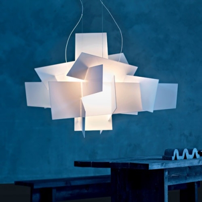 Deisgner Lighting White Acrylic Novel Chandelier Pendant Light