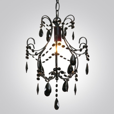 Delicate Crystals Paired with Black Finish Maks Swag Chandelier Chic Accent Piece for Entryway and More