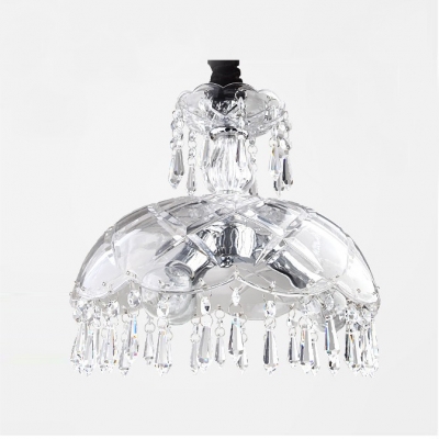 Empire Royal All Crystal  Mini Pendent Light Features Dome Shade and Prism Drops