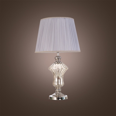 Give Your Home Contemporary Update with Lead Crystal Table Lamp topped with White Fabric Shade