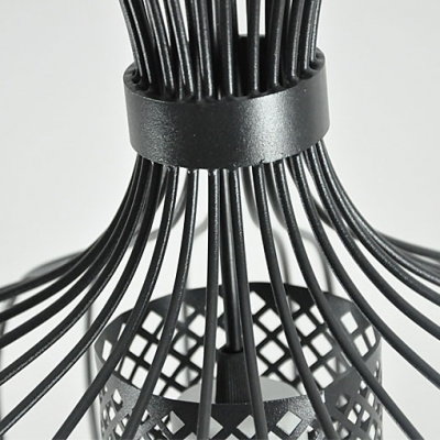 Gourd Metal Cage Pendant in Black Finish