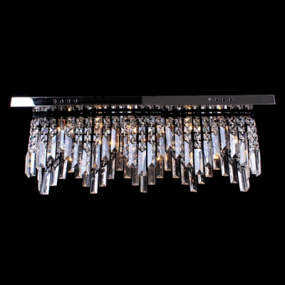 Grand and Elegant Island Pendant Light Adorned with Strong Stainless Steel Base and Fringe Clear Crystals