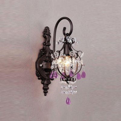 Hand-cut Crystal Drops Adds Sparkling Finishing Touch to Timeless Metal Wall Sconce