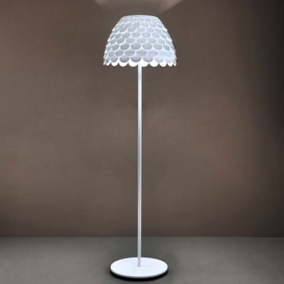 Iron And Acrylic Soft White Finished Designer Floor Lamp 70”High