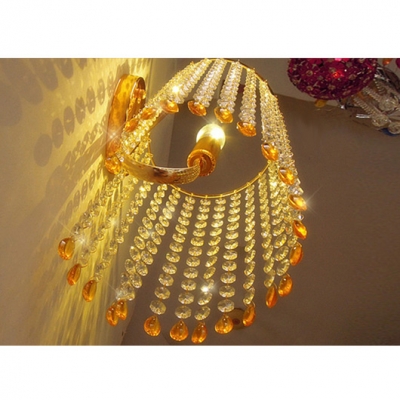 Polished Chrome Finsh Crystal Wall Sconce Offers Dramatic Addition to Your Decor