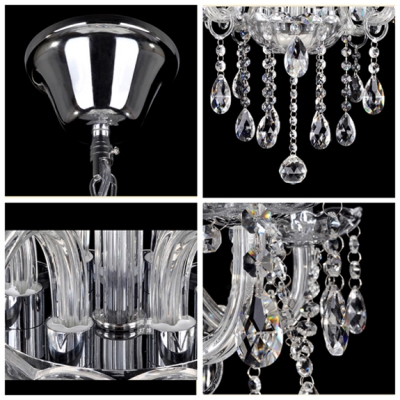 Pure Dazzle and Shine Clear Crystal Centerpiece Strands and Droplets Chandelier