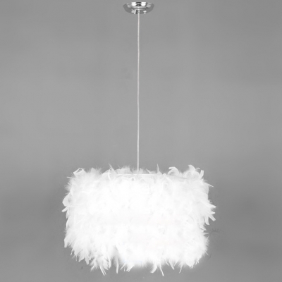 Soft White Feather and Purity Large Designer Pendant Light