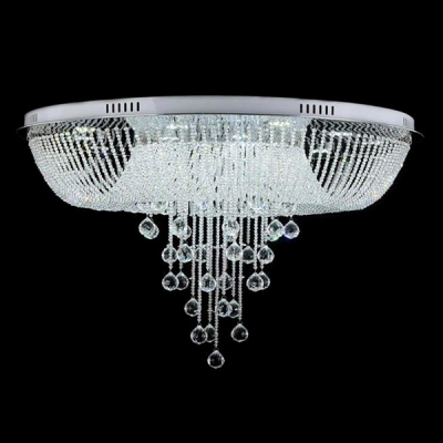 Spectacular Clear Crystal Strands Cascades and Crystal Balls Rainfall Gorgeous Flush Mount