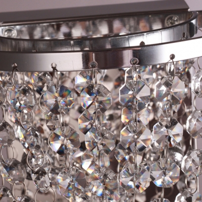 Striking Wall Sconce Exudes Contemporary Sparkle with Polished Chrome and Pink Crystal Beads