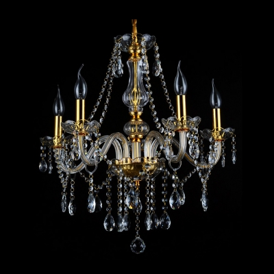 

Beautiful Five Lights Crystal Accented Golden Luxurious Chandelier for Living Room, HL297594