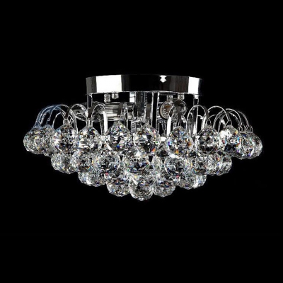 Brilliant Crystal Semi Flushmount light fixture with Dazzling Hanging Crystal Balls Create Dainty Look