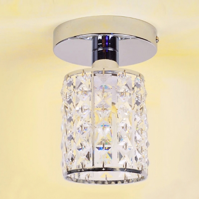 Burnished Silver Finish with Sparkling Crystals Make Semi-flushmount Ceiling Light Luxurious Accent