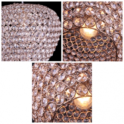 Creative Apple Shade Crystal and Luxury Gold Finish Add Glamour to Magnificent Large Pendant Light