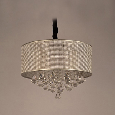 Crystal Diamond Drops Clustered Round Crystal Beads Embedded Shade Large Pendant Light
