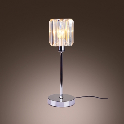 Faceted Crystals and Chrome Accent Create Clean Table Lamp Design