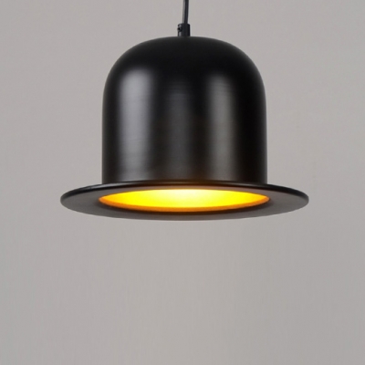 Lovely And BeautifulHat Shaped Designer Pendant Lighting 11.8”Wide Black