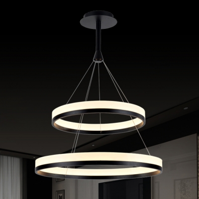 Modern Pratical Simple LED Round Pendant In Two Tiers