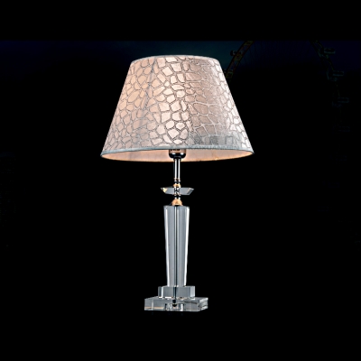 Pink Flower Design Shade and Crystal Center Add Charm to Graceful Delightful Table Lamp