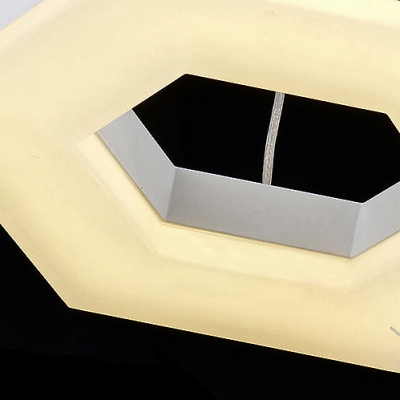 Single Pentagonal Ring White Mini Pendant Light