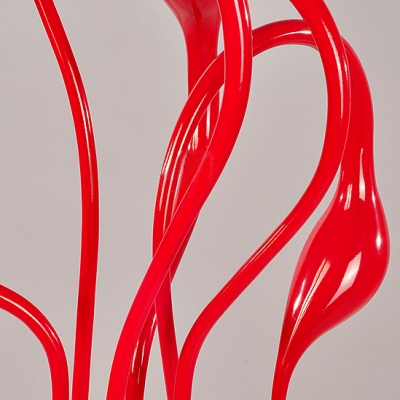 Smart Red Six-light Whimsical Design LED Swan Floor Lamp