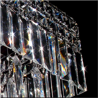 Sparkling Clear Crystal Glass Rods Falling Square Flush Mount Lighting