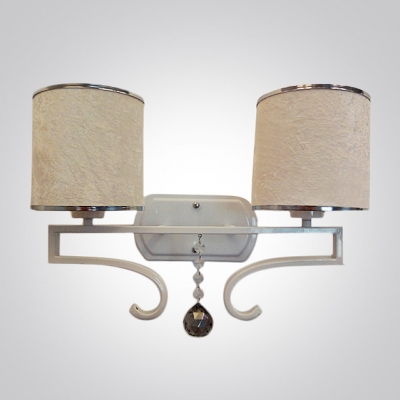 Add Glamour to Hallway with Striking Two-light Wall Sconce Adorned with Amber Crystal Drop
