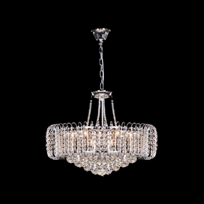 Bold and Elegant Pendant Light  Hanging Cluster of Crystal Globes and Crystal Beaded Strands