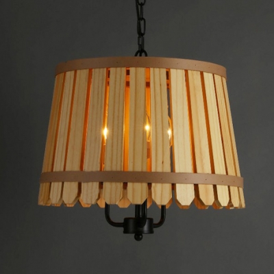 Bold Design Natural Style Wooden Caged Designer Large Pendant Light