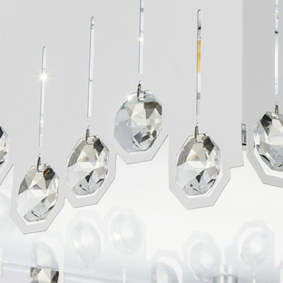 Brilliant Design Crystal Beads Embedded Romantic White Shade Flush Mount Lighting