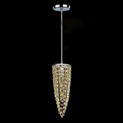 Brilliant Purple Crystals Paired with Chrome Finish Mini Pendant Offering Stylish Shine