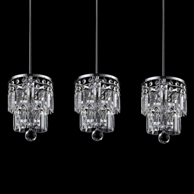 Charming Delightful Multi Light Pendant Features Array of Gleaming Crystal Cylinder