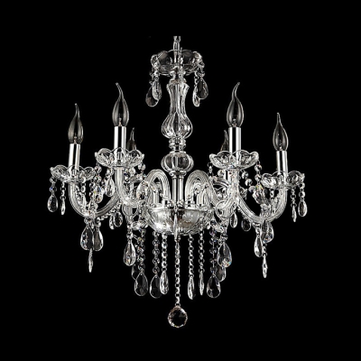 Clear Crystal Arms Dizzying Crystal Strands and Drops Traditional Chandelier