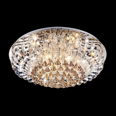 Curved Crystal Prisms and Sparkling Crystal Strands Flush Mount Lights Hanging Crystal Diamonds