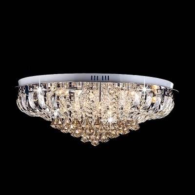 Curved Crystal Prisms and Sparkling Crystal Strands Flush Mount Lights Hanging Crystal Diamonds