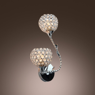 Elegant Flower Design Add vitality to Delightful Two-light Crystal Wall Sconce
