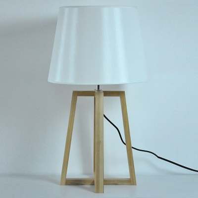 Empire Shaded 27.5”High Designer Table Lamp with Wood Tripod Design