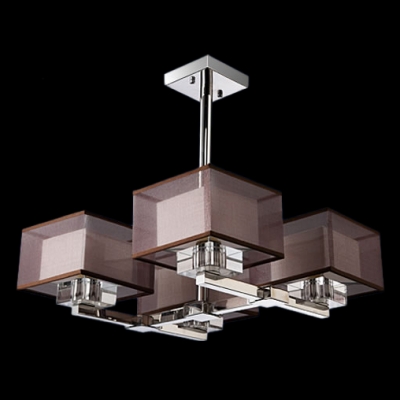 Glistening Four Light Pendant Light Completed with Mysterious Black Shades Creating Contemporary Embellishment