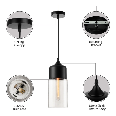 Multi Colored  Black Socket Industrial LOFT Mini Pendant Light