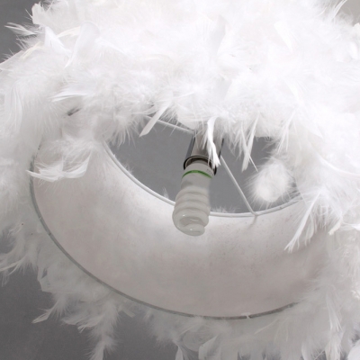 Soft White Feather and Purity Large Designer Pendant Light