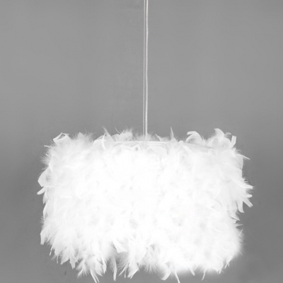 Soft White Feather and Purity Large Designer Pendant Light