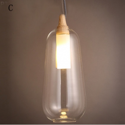 Three Sizes Clear  Glass Modern Concise Pendant Light