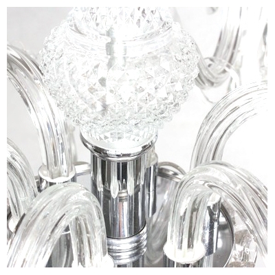 Traditional Glittering Six Candle Lights Crystal-accented Chandelier in Clear for Living Room