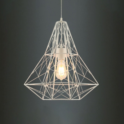 Vintage Industrial Style Large Cage LED Pendant Light with Reel Iron