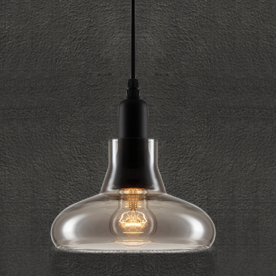 Smoke Grey Vintage Industrial LOFT Glass Pendant 20CM