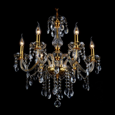Breathtaking Six Lights Crystal Style Chandelier Shine with Dainty Crystal Droplets
